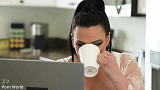 busty babe mona azar gets caught on cam by porn addict boyfriend