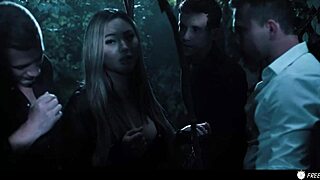 asian slut getting gangbanged in the woods like a fuckdoll! 😈