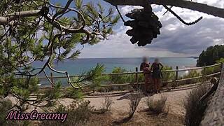 Caught Flashing On The Beach Path With A French Girl