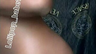 Sexy black babe horny at home after smoking?