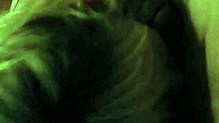 My ex-girlfriend sucks my big cock in an amateur blowjob session, her mouth working that monster.