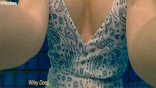 Wife Swims in Hotel Pool in Hot One Piece