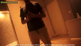 chubby argentinian stepsister chokes on cock after watching a movie, with deepthroat face fucking and facial in interracial action