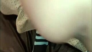 brunette moans as guy in feminine clothes fucks her anal