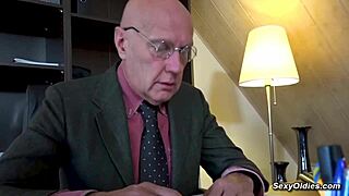 Teen Seduces and Fucks Old Man Hugo in Office