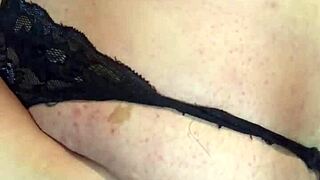 Solo glamour masturbation with anal plug and giant dildo. 😏