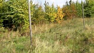 old but fit granny begs for a hardcore fuck outdoors and gets it