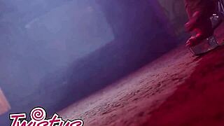 Aubree Valentine sensually masturbating in stockings and lingerie