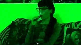 Beth Kinky Goth Domina Smoking Cigarette
