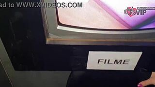 Slut swallows cum at gloryhole and humiliates cuckold