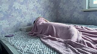 Stepdaughter Sneaks Into Stepfather's Bed For First Time Sex With Dirty Talk