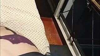 brunette moans as guy in feminine clothes fucks her anal