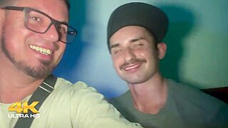 friends tease in dark room with flashing pussy