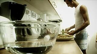 Blonde Cindy Behr with Massive Boobs Covered in Food Sucks Huge Cock and Fucks Hard