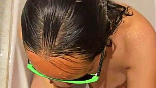 Hot Wife in Bath Gives Blowjob and Handjob