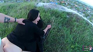 Pawg Goth Slut Teen Fucked Outdoors!