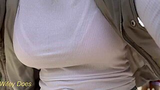 i took my wifey on a bike ride, her tits bouncing braless in tight shirt, it was amazing!