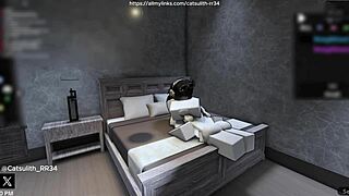 quietly fucking a fan on the bed in doggystyle and cowgirl?