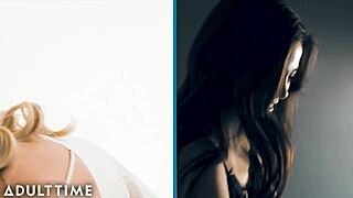 Alina Lopez and Kendra Spade dive into wild lesbian action with passionate kissing and muff diving!