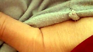 this milf is touching herself in pajamas in the bedroom