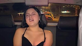 Amateur Latina curvy roommate in see-through dress rides lover barefoot outdoors flashing ass shaking with dirty talk.