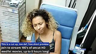 Dr. Tampa examines Kalani Luana in a humiliating hospital fetish scene with latex gloves