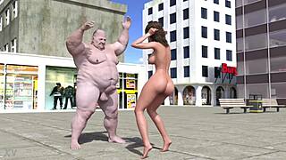Emma dances as prostitute with monster cock in public game!
