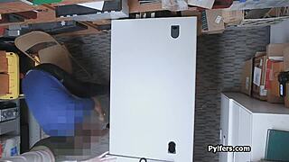 i saw cute redhead thief drilled by mall security