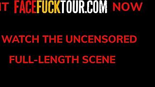 Busty blonde teen 18+ throat stuffed by big cock POV