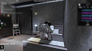 quietly fucking a fan on the bed in doggystyle and cowgirl?