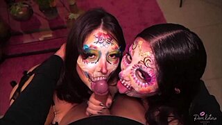 Mexican Threesome Sisters Filled with Cum