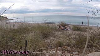 french teacher slut sucks stranger's cock on nude beach