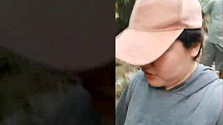 Wanna see this chubby mature girl giving outdoor blowjob with creampie?