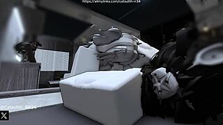 quietly fucking a fan on the bed in doggystyle and cowgirl?