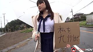 Mikoto Mochida Sucks Cock in Car Uncensored