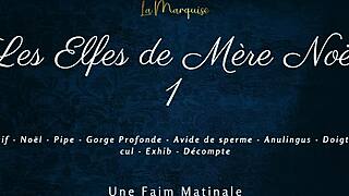 French elves engage in dirty talk and cum instructions outdoors.