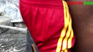 Creampie pussy tastes sweet when fucked outdoor raw