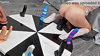 Petite Stepsister Wins Her Own Orgasm Playing Wheel Of Dildos