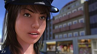 Emma dances as prostitute with monster cock in public game!