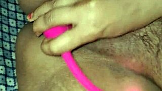 Alisha Bhabhi, the sexy Desi Indian, masturbates with a dildo in close-up