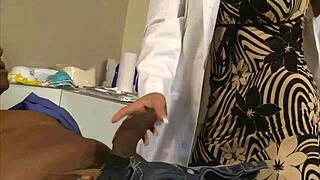 naughty doctor interacts with black patient in medical setting