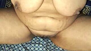 Alisha Bhabhi, the sexy Desi Indian, masturbates with a dildo in close-up