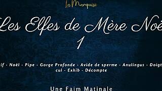 French elves engage in dirty talk and cum instructions outdoors.