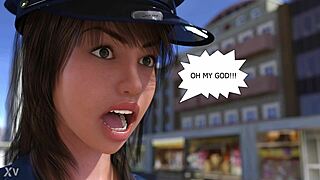 Emma dances as prostitute with monster cock in public game!