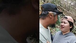 Wanna see this chubby mature girl giving outdoor blowjob with creampie?