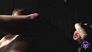 blindfold feathers teasing balls licking sucking and milking big cock playing with his tight asshole before getting my pussy ate