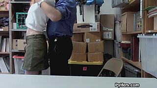 i saw cute redhead thief drilled by mall security