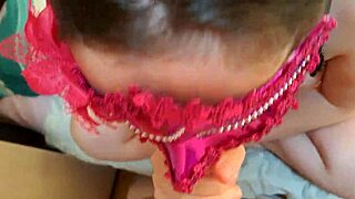 Another day, another cute blowjob from this masked student in homemade sex