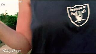 wifey daring to flash tits on the street