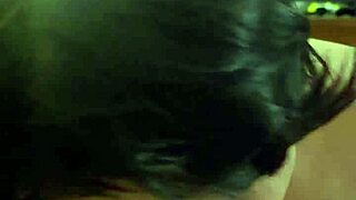 amateur couple shows off her pierced big natural tits during deepthroat pov blowjob until cumshot in mouth